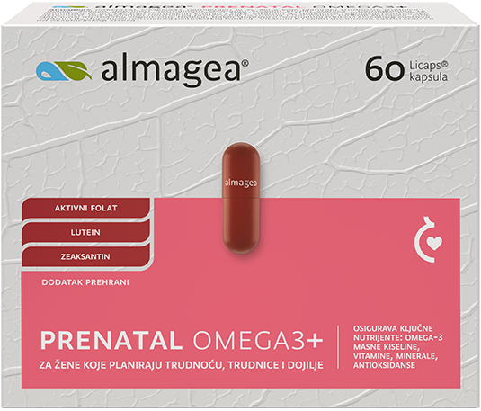 Almagea-PRENATAL-OMEGA3-packshot-3.png Prenatal Omega3+ 60 kapsula, Almagea - Slika 1
