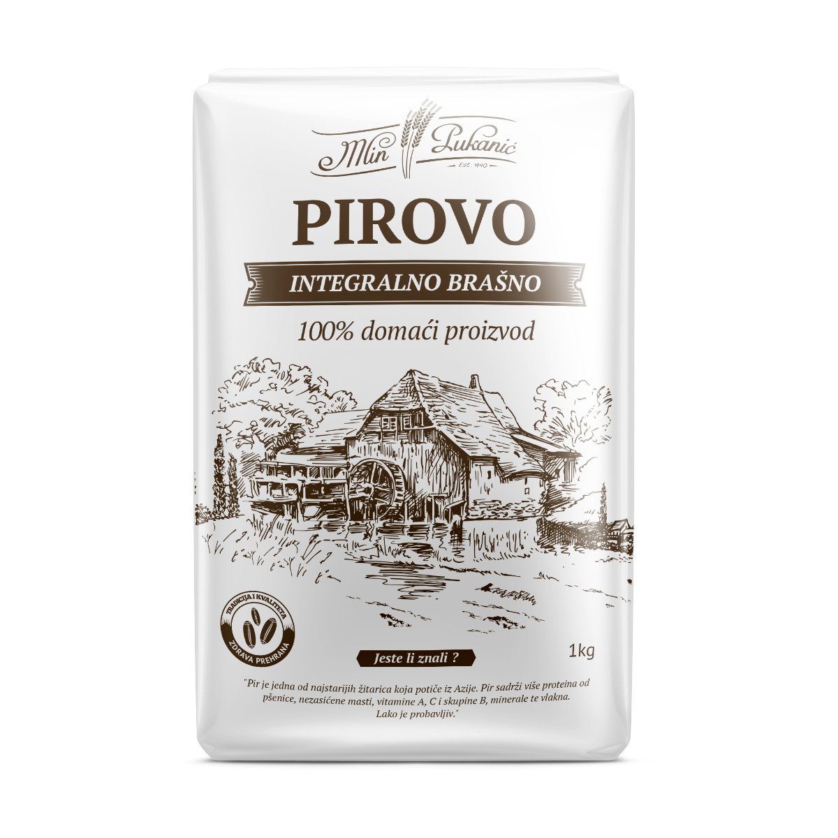 Exclusive Mockups for Branding and Packaging Design Pirovo integralno brašno 1kg - Slika 1