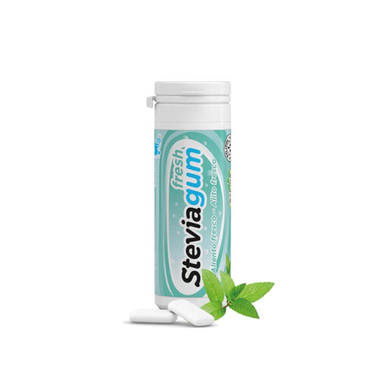 steviagum-fresh-3.jpg Žvakaće gume SteviaGum Fresh, okus spearmint 30g - Slika 1